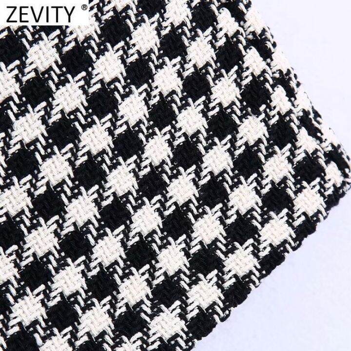 zevity-new-women-vintage-houndstooth-print-high-waist-tweed-hot-shorts-female-chic-zipper-fly-casual-pantalone-cortos-p1235