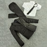 [PREDOLO2] 1/6 Scale Black Suit Set Pants Clothes Tie for 12 Inch Action Figures