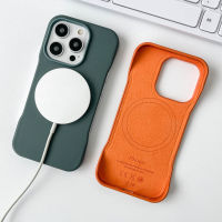 เคสหนังไร้ขอบสุดหรูของ HOCE สำหรับ iPhone 12 13 14 Pro Max 14 Plus เคสมือถือแม่เหล็ก MagSafe ปกป้องสีทึบยากไร้ขอบ