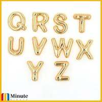 MINUTE ตัวอักษรตัวอักษรตัวอักษร จี้ตัวอักษร3D แผ่นชุบทอง บอลลูนบอลลูนบอลลูน สร้อยคอแบบแขวน ของขวัญสำหรับเด็ก สวมใส่ได้ทุกวัน โชคเกอร์ สำหรับผู้หญิง