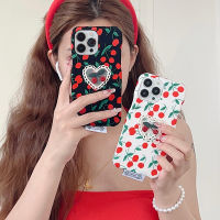 เคสป้องกันโทรศัพท์ IPhone 14pro เคสโทรศัพท์สูงสุดลายดอกเชอร์รี่ผ้า Apple 13pro โปร่งใสมากที่สุดเคสป้องกันโทรศัพท์ขอบนิ่ม12pro สูงสุดกันฝุ่นและป้องกันการตก iPhone 11pro ทนการเสียดสีเลนส์แม็กซ์