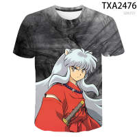 New Inuyasha 2023 Summer Summer Printed 3D T-shirt Men Women Children Summer Cool Tee Tops Male Streetwear Cool T Shirt Boy girl Kids fashion versatile t-shirt