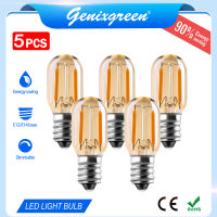 5แพ็ค E12 E14หลอดมินิไฟ LED หลอดไฟหลอดเอดิสันแบบวินเทจ1วัตต์เทียบเท่าหลอดไฟกลางคืนสีขาวอบอุ่น10วัตต์220โวลต์ตกแต่งหลอดไฟเกลือ90% ประหยัดพลังงาน