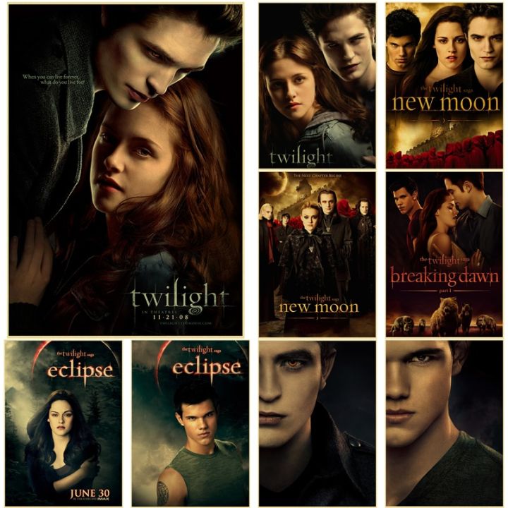 aesthetic-twilight-new-moon-breaking-dawn-โปสเตอร์ภาพยนตร์-retro-kraft-canvas-เหมาะสำหรับ-diy-room-bar-cafe-decor