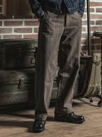 Bronson 1920s Pinstripes Working Class Pants Men Vintage Gentlemen Suit Trousers