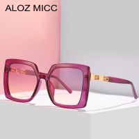 ALOZ MICC แฟชั่นแว่นกันแดดผู้หญิงทรงสี่เหลี่ยมย้อนยุคแว่นตากันแดดกรอบสีม่วงไล่ระดับสีสุดเซ็กซี่สำหรับผู้หญิงแว่นตา Oculos De Sol