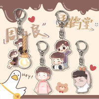 Meng Heang Zhou Jiuliang ผู้หญิงการ์ตูนพวงกุญแจอะคริลิค Key Chain Deyun Club ด้านข้างจี้พัดลม Aid จี้