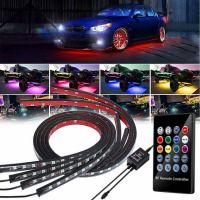 รถ Underbody Light Kit LED Neon Strip Light สำหรับ BMW E46 E90 APP ควบคุมไหล RGB Ambient บรรยากาศโคมไฟกันน้ำ