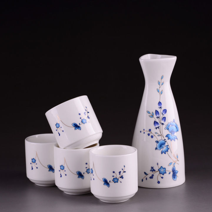 5-style-japanese-sake-set-ceramic-wine-set-vintage-wine-bottle-flagon-liquor-spirits-drinkware-cups-bar-set-for-wedding-gifts