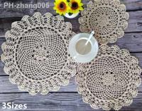 3Sizes Vintage Crochet Lace Flowers Coaster Cup Mat Dining Coffee Table Placemat Christmas Wedding Napkins Cloth Doilies Kitchen