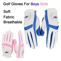 1pair left and right hand Golf Gloves children Boys grils fabric 2 colors white pink blue soft and breathable sports glove new