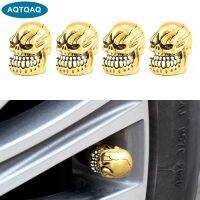 4ชิ้น/เซ็ต Universal Skull รถ Auto ล้อยางวาล์ว Stem Caps ฝุ่นครอบคลุมดัดแปลงยางวาล์ว Cap สำหรับรถยนต์รถจักรยานยนต์และจักรยาน