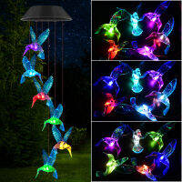 Hot Solar Wind Chime ผีเสื้อ Dragonfly Hummingbird โคมระย้า Courtyard โคมไฟภูมิทัศน์