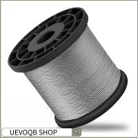 UEVOQB SHOP 304สแตนเลสสตีล เชือกลวด1/16 โครงสร้างเส้น7x7เส้น 328FT สายเคเบิลเครื่องบิน 368lbs ทำลายความแข็งแรง ลวดเหล็กลวด ซิปพลีนในสวนหลังบ้าน