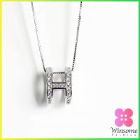 Winsome สร้อยคอ จี้รูปตัวอักษร H เครื่องประดับสําหรับผู้หญิง H necklace