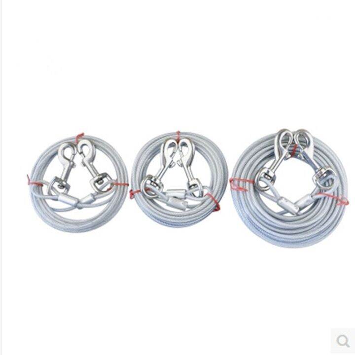 papi-pet-double-end-dogs-leash-dog-tie-out-cable-ตะขอโลหะตะกั่ว-pet-traction-chain-chew-proof-ยาวเหล็กสายจูงเชือก3-5-10m