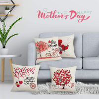 4pcs Home Fashion 40X40CM Mother’s Day Throw Pillow Covers Set of 4 Decorative Cotton Linen Cushion Case Daily Accessories