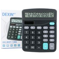 New12 Digits Large Screen Electronic Calculator Solar Calculator Dual Power Calculator Office Financial Calculator with Battery Calculators