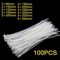 100PCS Self-Locking Plastic Nylon Cable Ties Wraps Fixing Ring 5x300mm  Fastening Ring  Zip Wraps Strap Cabl Zip Tie 3x200mm Cable Management