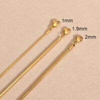 inZhouTongXinQiCaiYou Vnox 1MM 2MM Round Snake Chain NecklaceGold Plated for Men