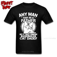 Cat Daddy T Shirt Lovely Men T-Shirt New Year Day O-Neck Tops Pure Cotton Mens 3D Printed Sweatshirts Black Tshirt 【Size S-4XL-5XL-6XL】