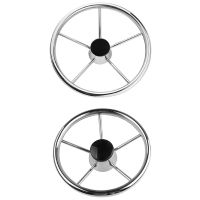 Boat Steering Wheel Stainless Steel 5 Spoke for Most Marine Yacht Boat Boating Equipment Accessories