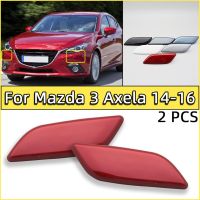 2ชิ้นสำหรับ Mazda 3 M3 Axela 2014 2015 2016เครื่องซักผ้าไฟหน้าฝาปิดหัวฉีดสเปรย์กันชนหน้ารถขอบหมวกเจ็ทน้ำยาทำความสะอาดไฟหน้า