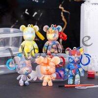 【hot sale】 ▲✆✌ B02 DIY Fluid Bearbrick Keychain Mini Bear Ornament Keychain Handmade Diy Colored Bear Paint Parent-child Fluid Painting Toys Kids