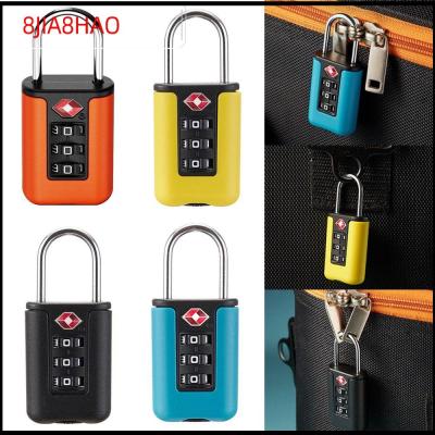 8JIA8HAO แบบพกพาได้ เครื่องมือรักษาความปลอดภัย การเดินทางการเดินทาง ล็อครหัสศุลกากร TSA รหัสล็อค3หลัก แม่กุญแจสีตัดกัน ล็อครหัสผ่านกระเป๋าเดินทาง