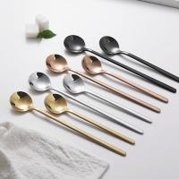 13cm Stainless Steel Coffee Spoon Dessert Spoon Ice Cream Spoon Fruit Spoon Stirring Spoon soup spoon Teaspoons Round Shape Spoon dinnerware home kitchen accessories