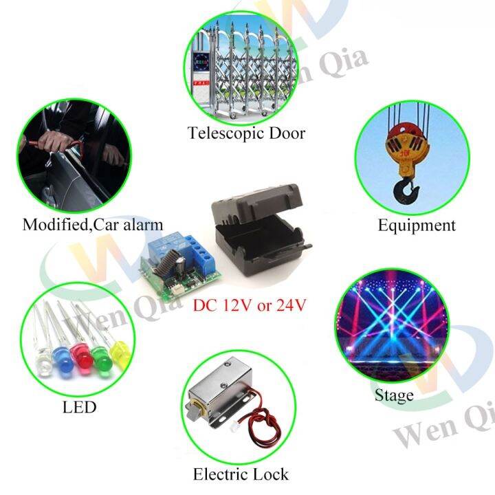 12v-24v-dc-smart-switch-433mhz-wireless-remote-control-relay-1ch-module-rf-transmitter-key-fob-for-diy-electric-lock-led-on-off