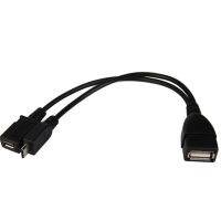 ◕▼ 2 In 1 OTG Micro USB Host Power Y Splitter USB Adapter to Micro 5 Pin Male Female Cable 20cm