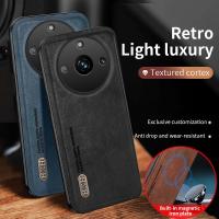 แบบย้อนยุคสุดหรูเคสโทรศัพท์หนังด้านสำหรับ Realme 11 Pro Plus Realme11Pro Plus Realme11Pro + 2023ที่วางเลนส์เคสกันกระแทกป้องกันทุกสัดส่วนฝาหลัง