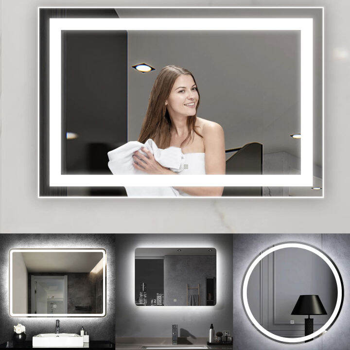 OLADELE Bathroom Mirror with LED light touch button modern style hotel