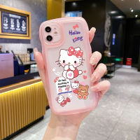 สำหรับ Redmi Note 10 5G Xiaomi 11 Lite 12 POCO M3 Pro 5G น่ารัก HelloKitty ฝาครอบขอบคลื่นเต็มเคสป้องกัน