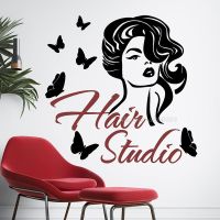 [COD] Face Wall Decals Hair Studio Decal Fashion Stickers Hairdressing Window Decoration LL2468