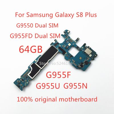 1 ชิ้นสําหรับ Samsung Galaxy S8 Plus S8 + G9550 G955FD G955F G955U G955N 64GB 100% ปลดล็อกเมนบอร์ดดั้งเดิมแทนที่ชิ้นส่วน