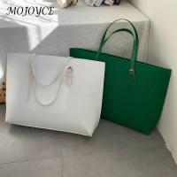 Women Top-Handle Bags Vintage PU Leather Handle Felt Handbag Shopping Bags Casual Solid Color Tote Bags for Shopping Business