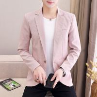 ZZOOI Korean version of the slim one-button small suit mens 2022 autumn new youth solid color single suit jacket mens casual suits