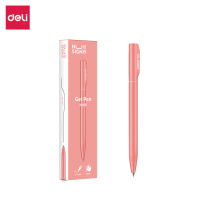 Deli ปากกาหมึกดำ ปากกาแบบหมุน ปากกาลูกลื่น เขียนลื่น ไม่เจ็บมือ ปลอกปากกาแบบหมุน เติมไส้รีฟิลได้ เครื่องเขียน อุปกรณ์สำนักงาน Gel Pen
