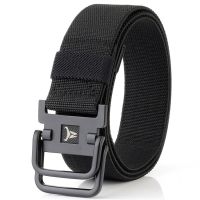 Elastic Army Belt Men Combat Tactical Designer Belts For Jeans Pants 2 Ring Buckles Solid Casual Nylon Strap Canvas Waist Belt Belts