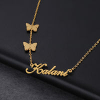 Acheerup Fashion Stainless Steel Necklace for Women Customized Name Letters Hanging Butterfly Heart Pendant Choker Jewelry Gift2023