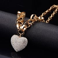 Exaggerated Big Choker Necklace for Women Chunky Chain CZ Heart Pendant Necklace on the Neck 2021 New Jewelry Accessories