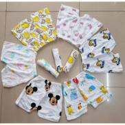 combo 10 quần đùi cotton giấy cho bé