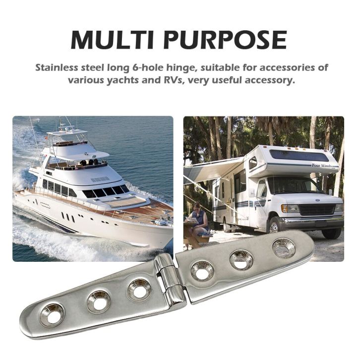 cast-strap-hinge-yacht-durable-marine-grade-tool-boat-accessories-practical-316-stainless-steel-lengthen-6-holes-152x30mm-accessories