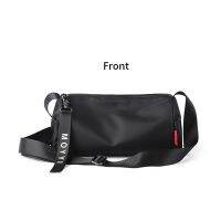 long cylindrical cross body bag messenger bag sling bag shoulder bag for men male college student new on sale Korean style simple minimalist casual fashion designer import nylon Fabric cloth waterproof zipper big size large capacity black