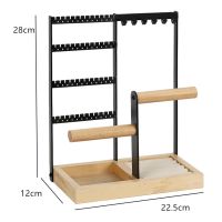 4 Tiers Jewelry Display Rack Earrings Organizer Jewelry Hooks Rectangle Desktop Jewelry Stand Bangle Watch Ear Stud Shop