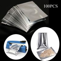 100PCS Waterproof Aluminium Foil Bags Heat Seal Bag Storage Pouches Food Grade Saran Wrap Vacuum Sealer Kitchen Supplies