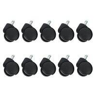 50mm Office Chair Roller Castor Wheels - Set of 10 - Black