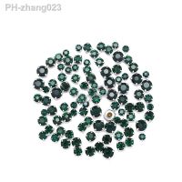 Round Mixed Size Emerald Shape Glass Crystal Rhinestones With Claw Diy Wedding Dress Accessories 200Pcs/Bag